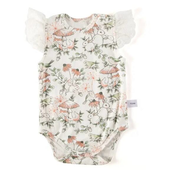 New girl’s sleeveless romper flutter sleeved 0-3 months ago. - Picture 1 of 1